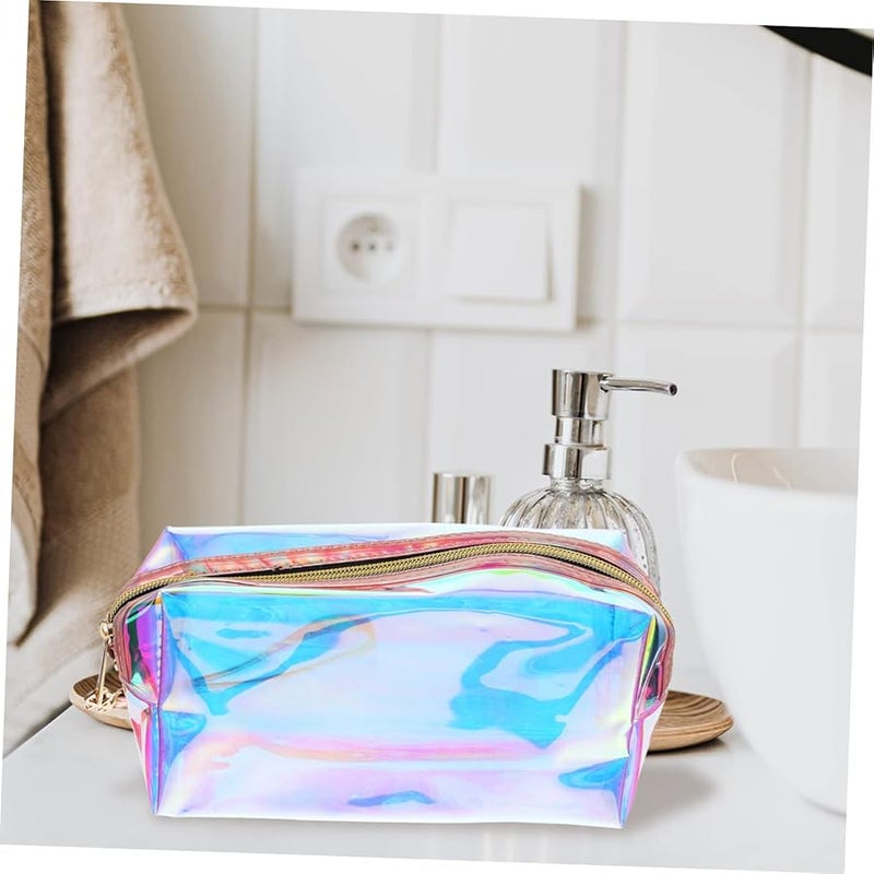 Veemoon Rainbow Transparent TPU Makeup Bag Portable Travel Toiletry Pouch For Women - Image 5